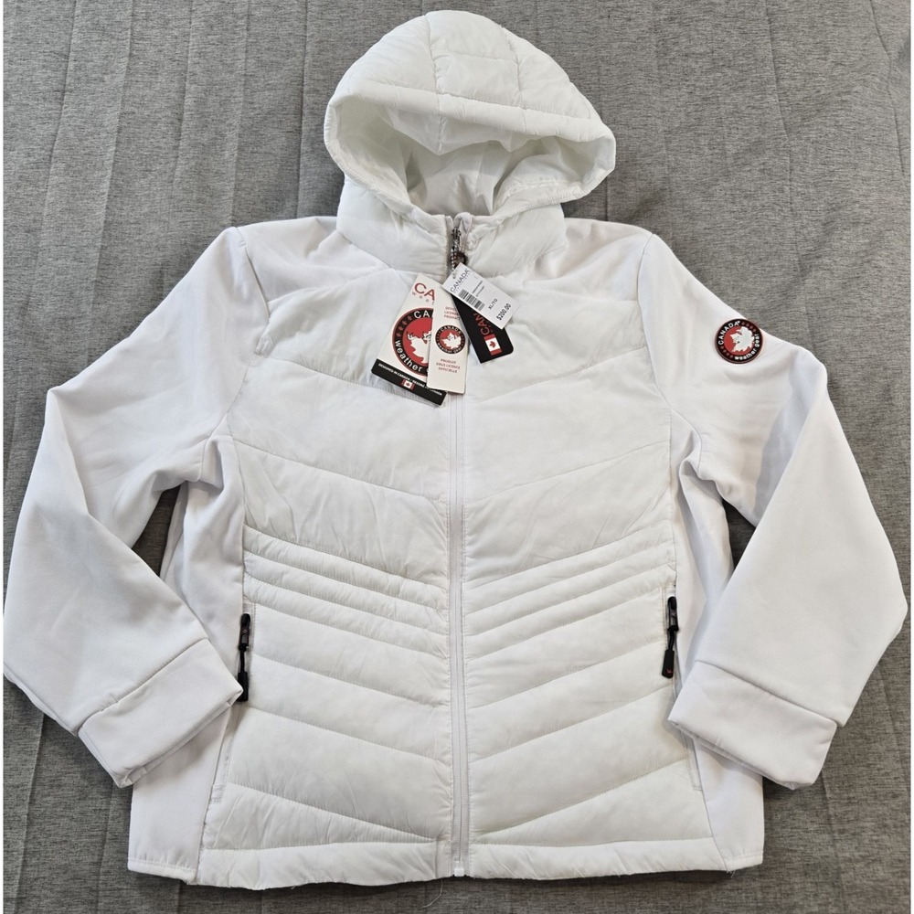 Canada Weather Gear Women's Lightweight Ski Snow Jacket Hood Zip Pockets Size XL